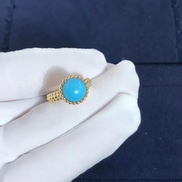 Nhẫn Van Cleef & Arpels Perlee Couleurs Turquoise vàng vàng 18K