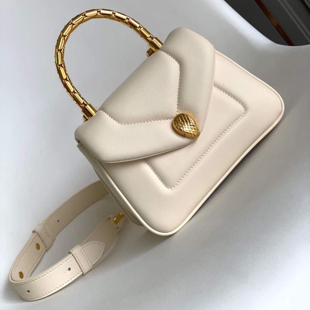 TÚI BVLGARI SERPENTI CALFSKIN WHITE