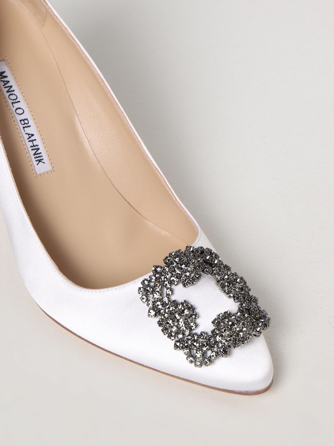 GIÀY MANOLO BLAHNIK White satin pumps shoes