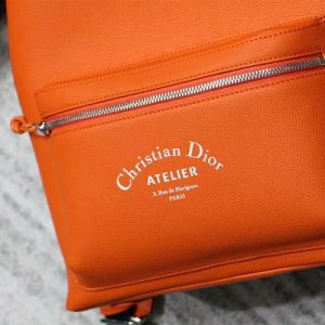 BALO Dior Rider Rucksack in Burgundy Grained Calfskin-Orange