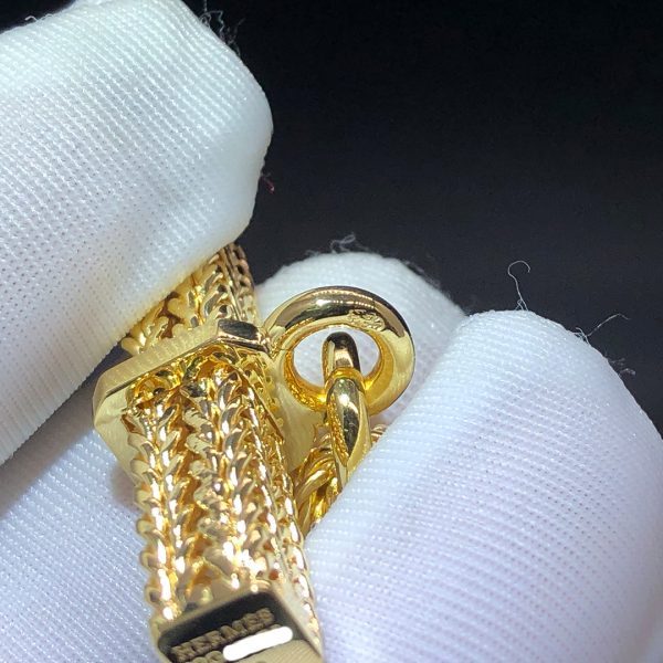Vòng tay Toggle Link Hermès Chaine D'Ancre Tresse vàng hồng 18K