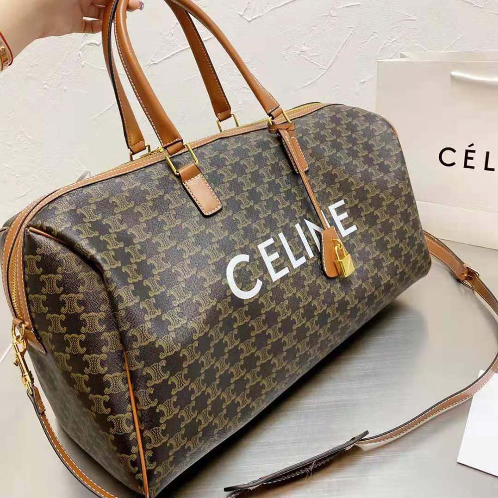 TÚI Celine Large Voyage Bag in Triomphe Canvas with Celine Print