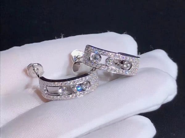 Nhẫn Messika kim cương vàng trắng 18K bản kỉ niệm
