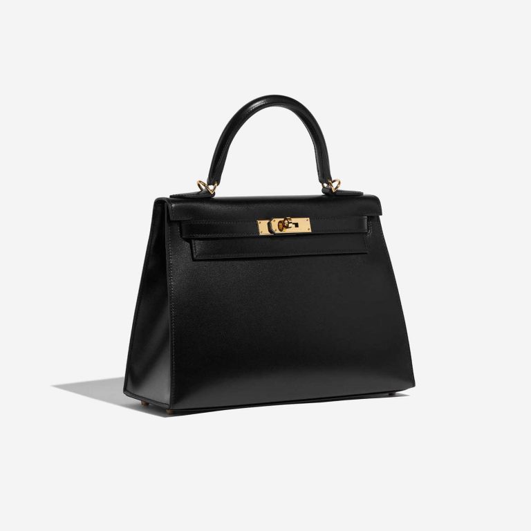 TÚI Hermès Kelly 28 Box Black Gold Buckle khóa vàng