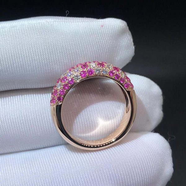 Nhẫn Cartier Etincelle kim cương vđá sapphire vàng hồng 18K