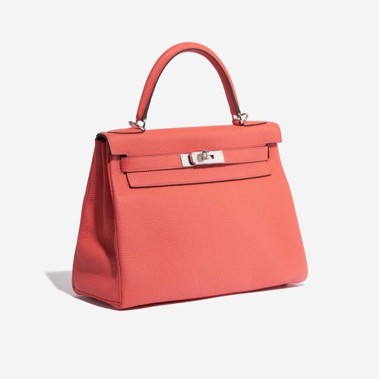 TÚI Hermès Kelly 28 Clemence Rose Texas Silver Buckle khóa trắng