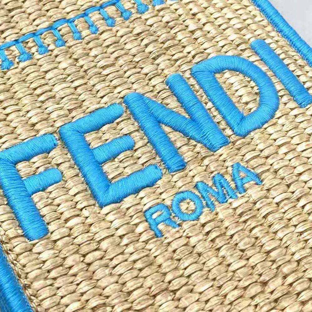 TÚI FENDI Mini Sunshine Shopper Braided Straw Mini-Bag
