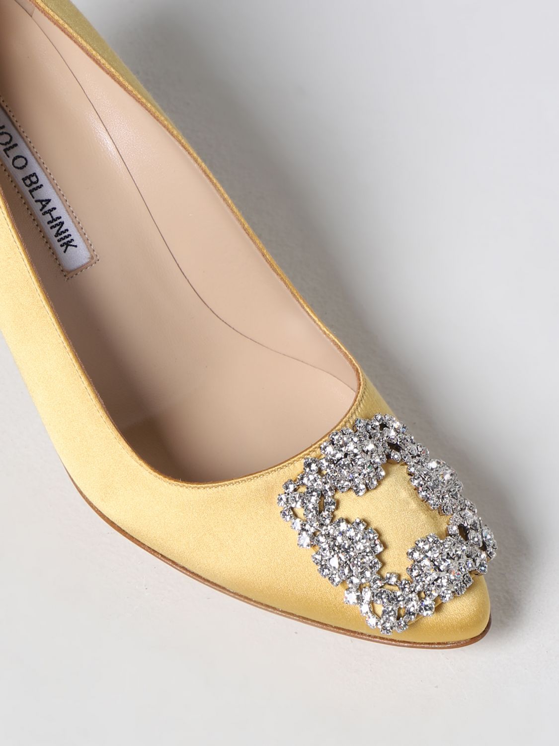 GIÀY MANOLO BLAHNIK Yellow satin pumps shoes