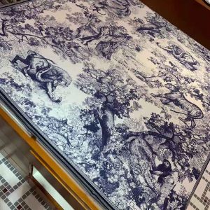 KHĂN Dior Women Toile De Jouy Square Scarf Blue Silk Twill