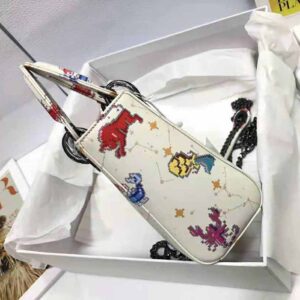 TÚI Dior Women Mini Lady Dior Bag Latte Multicolor Dior Pixel Zodiac Printed Calfskin