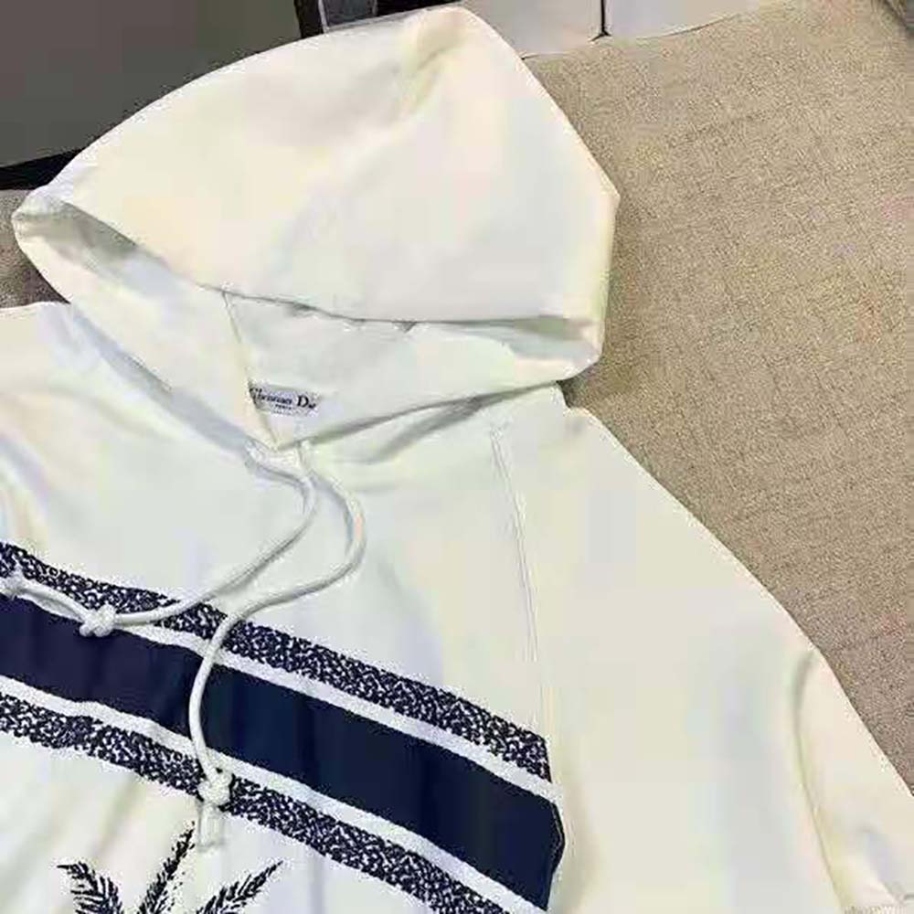 ÁO Dior Women Chez Moi Short-Sleeved Hooded Sweatshirt