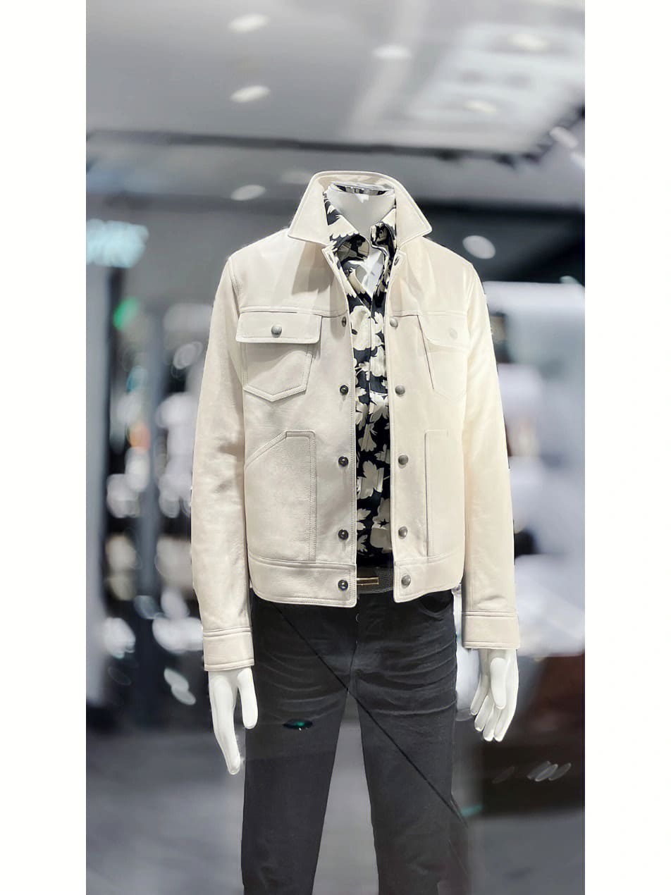 ÁO TOM FORD WHITE LEATHER JACKET