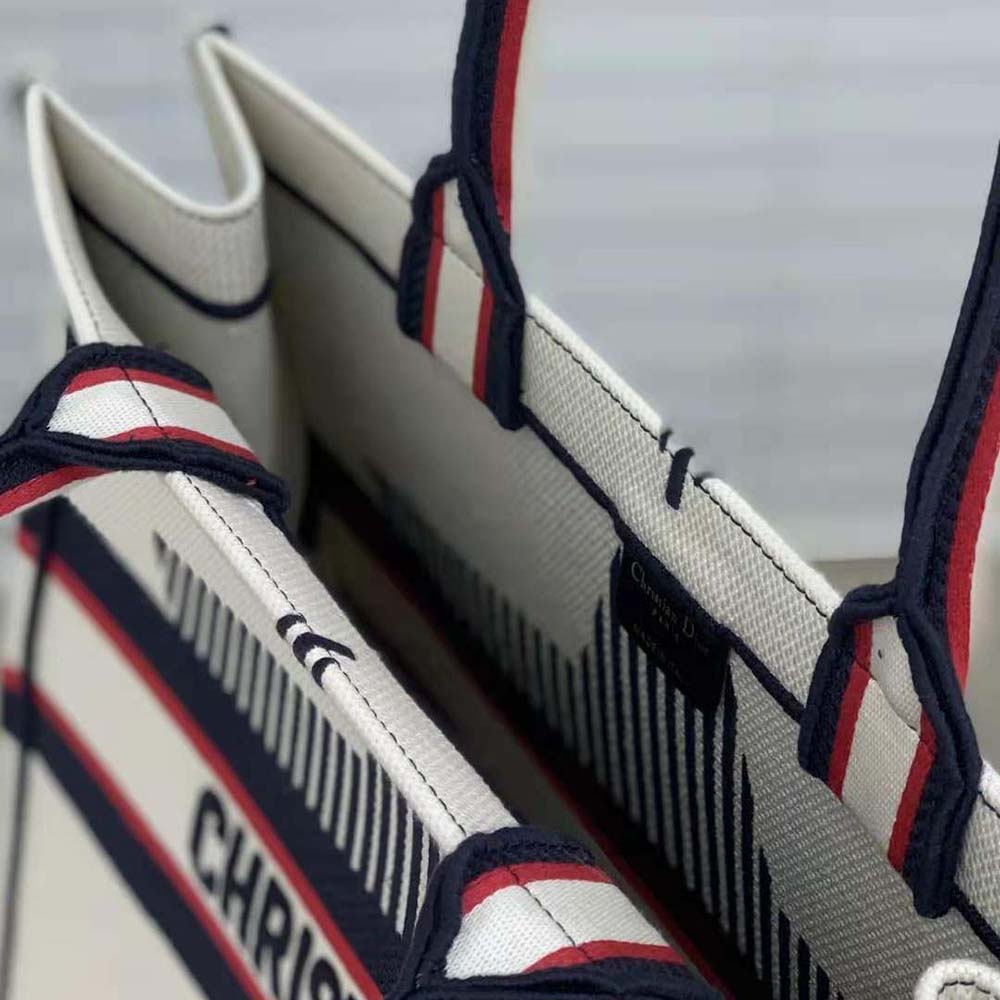 TÚI Dior Women Dioralps Dior Book Tote White Three-Tone Embroidery