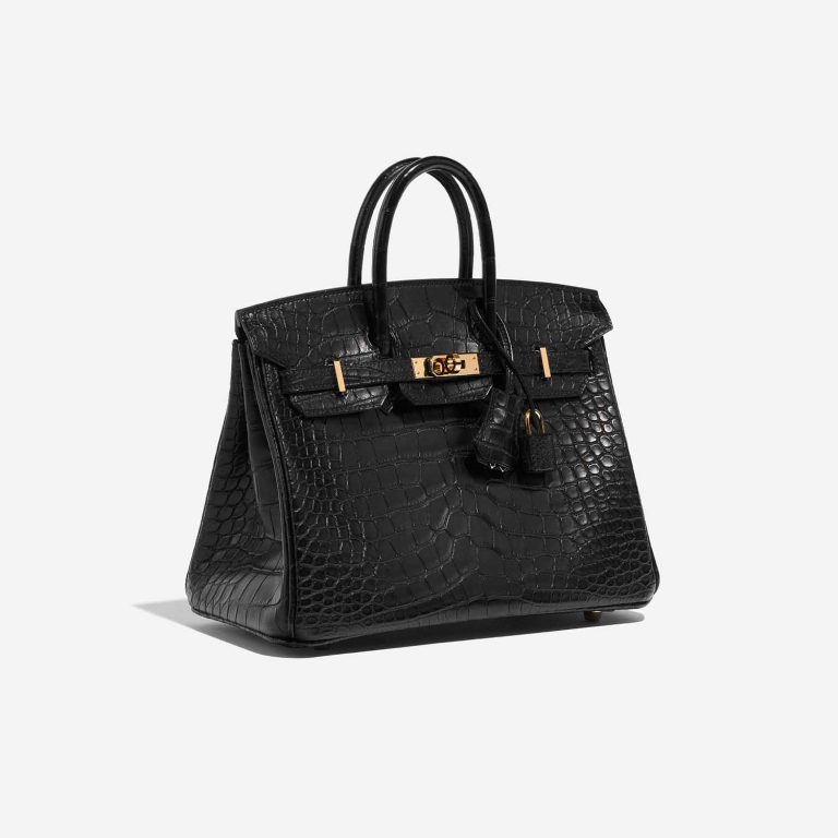 TÚI Hermès Birkin 25 Matte Alligator Black Gold Buckle khóa vàng