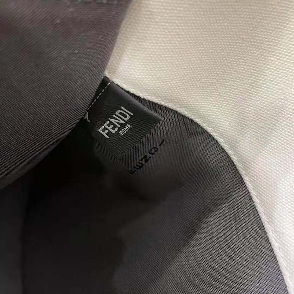 TÚI FENDI Women Peekaboo X-Tote Embroidered Canvas Bag-White