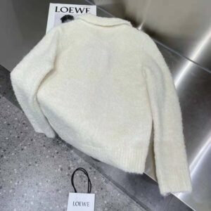 ÁO Dior Women Fleece Blouson Ecru Technical Wool and Cashmere Knit