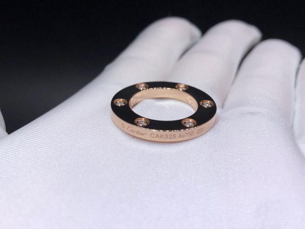 Vòng cổ Cartier mặt dây chuyền 6 viên kim cương vàng hồng 18K
