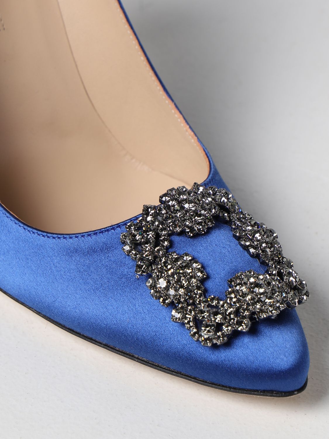 GIÀY MANOLO BLAHNIK Elegant Blue Hangisi satin pumps shoes