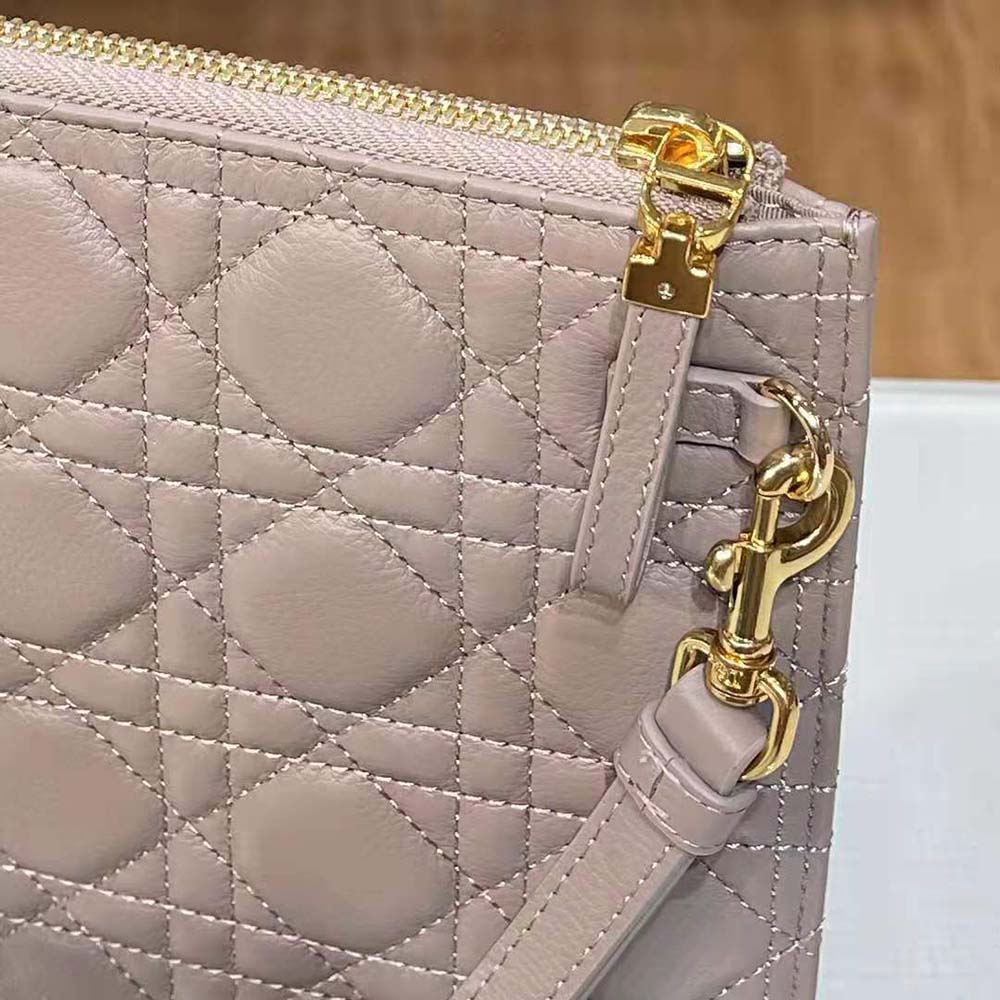 TÚI Dior Large Dior Caro Daily Pouch Cannage Calfskin-Sandy