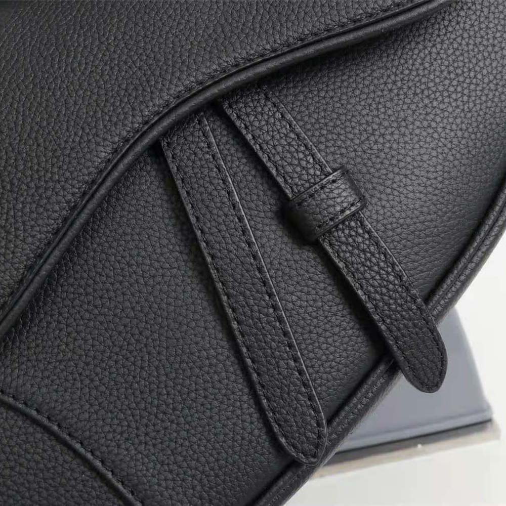 TÚI Dior Saddle Bag Black Grained Calfskin