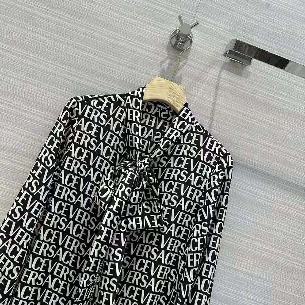 ÁO Versace Allover Logo-Black