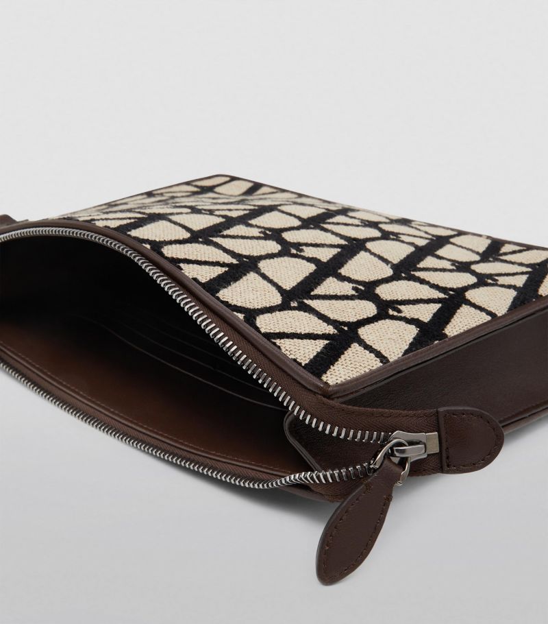 VÍ VALENTINO GARAVANI Toile Iconographe Flat Pouch