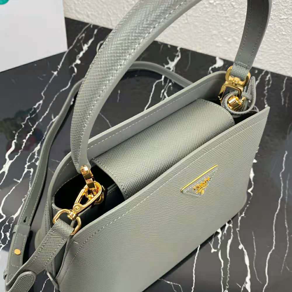 TÚI Prada Saffiano Leather Prada Matinee Bag-Grey