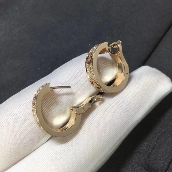Bông tai Cartier Love kim cương vàng hồng 18K