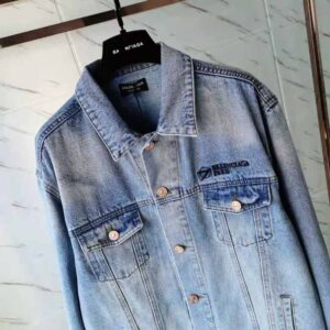 ÁO Balenciaga Women Corporate Large Fit Jacket in Indigo