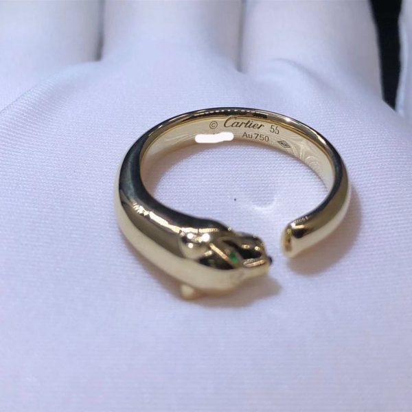 Nhẫn Cartier Panthere de Cartier Tsavorite Onyx vàng hồng nguyên khối 18K