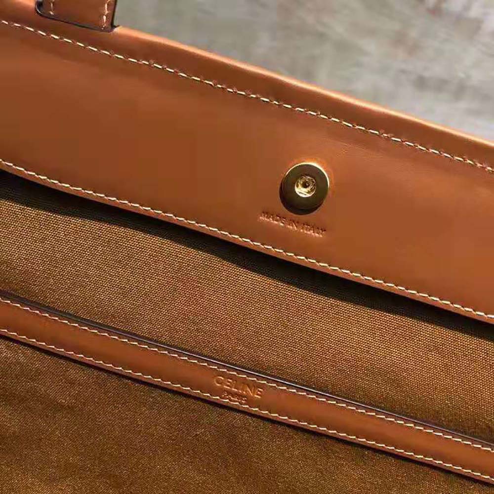 TÚI Celine Women Medium Cabas in Triomphe Canvas-Brown