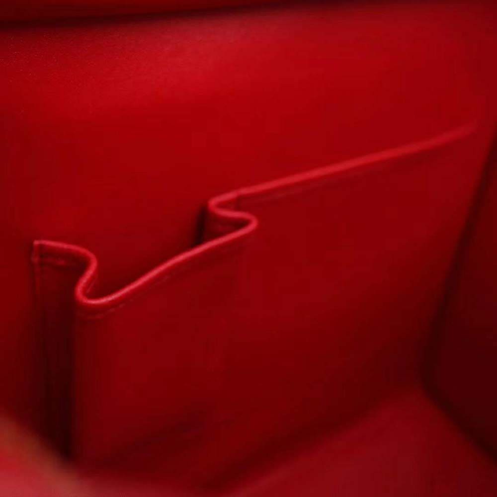 TÚI Celine Women Micro Luggage Handbag in Drummed Calfskin-Red