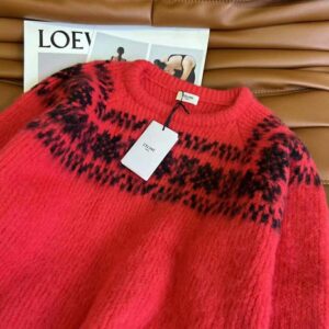 ÁO Celine Women Boxy Sweater in Brushed Wool