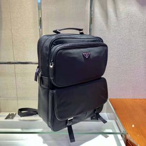 BALO Prada Fabric Backpack Accented with Fine Saffiano Leather Trim