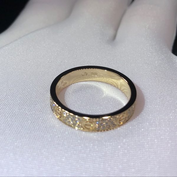 Nhẫn Cartier Love full kim cương vàng hồng 18K