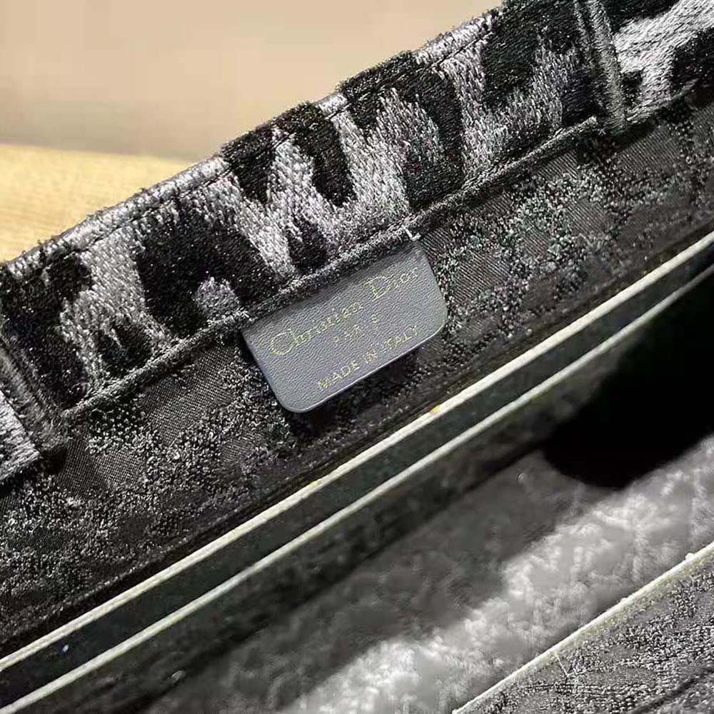 TÚI Dior Book Tote Gray Mizza Embroidered Velvet