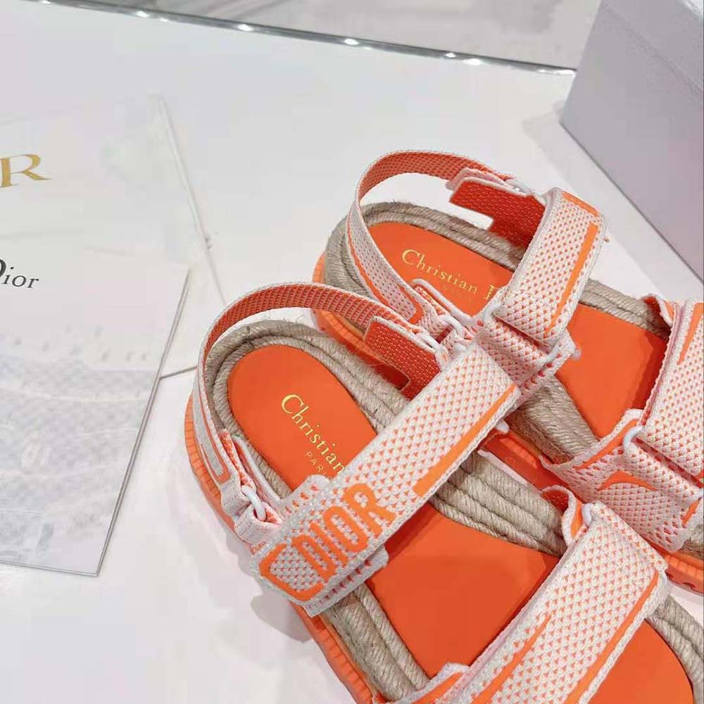 DÉP SANDAL DIOR Dioract Sandal White and Bright Orange Technical Mesh and Rubber