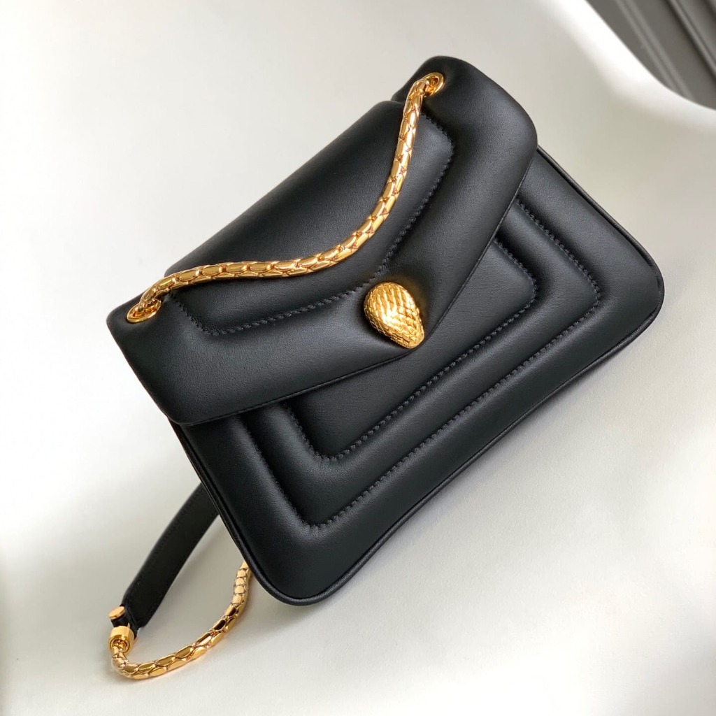 TÚI BVLGARI SERPENTI CALFSKIN BLACK