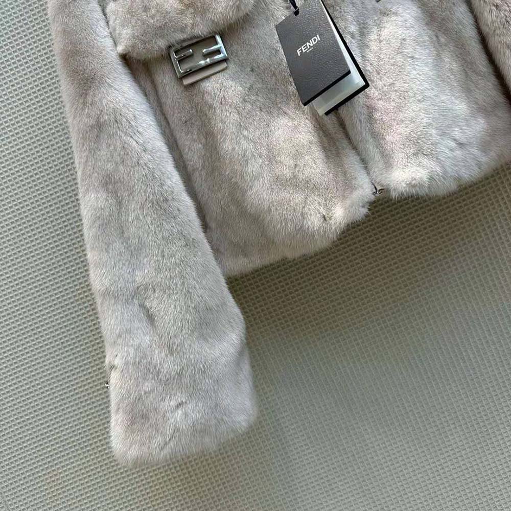 ÁO Fendi Women Pink Mink Bomber Jacket