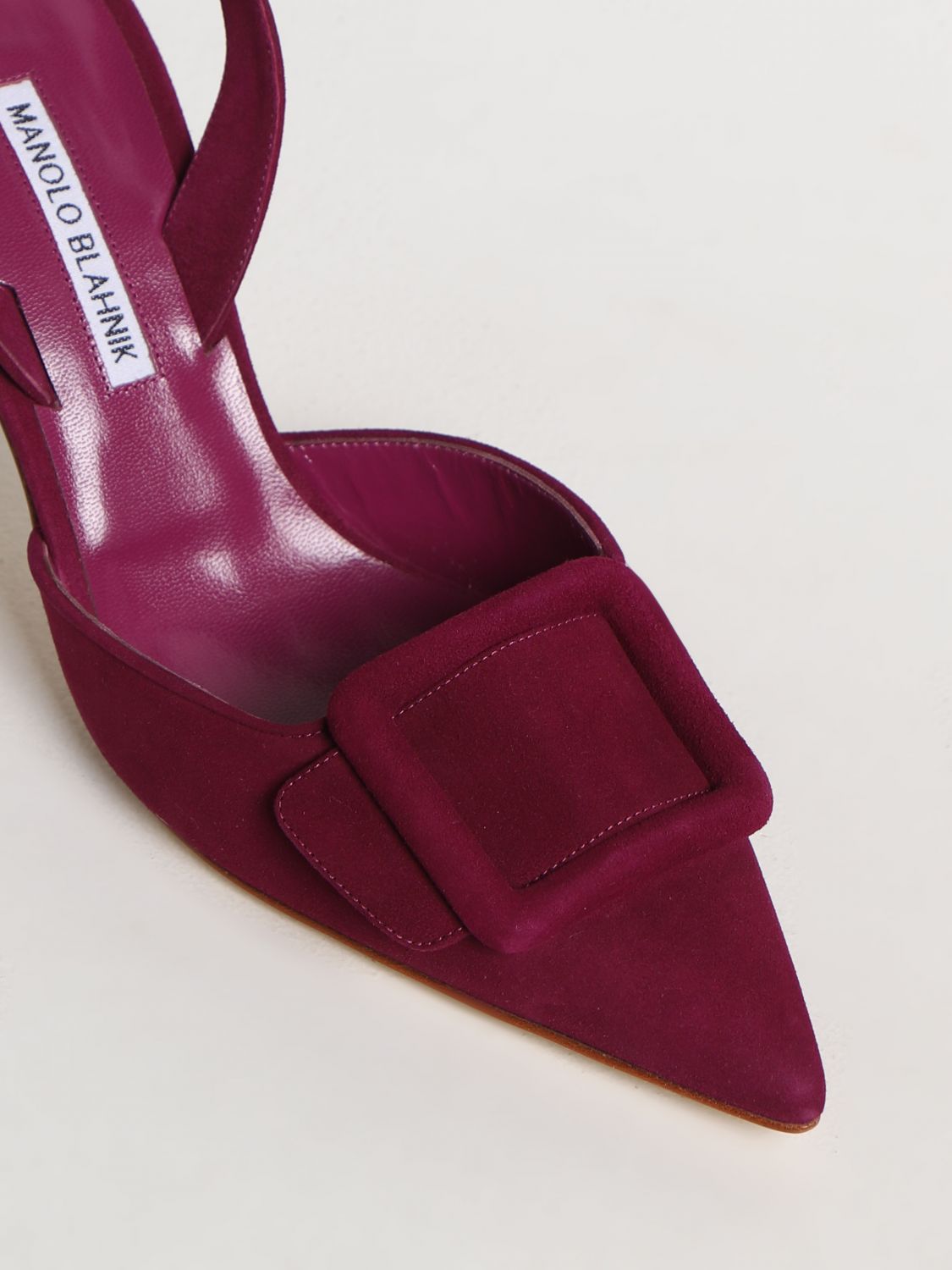 GIÀY MANOLO BLAHNIK Burgundy suede high heel shoes