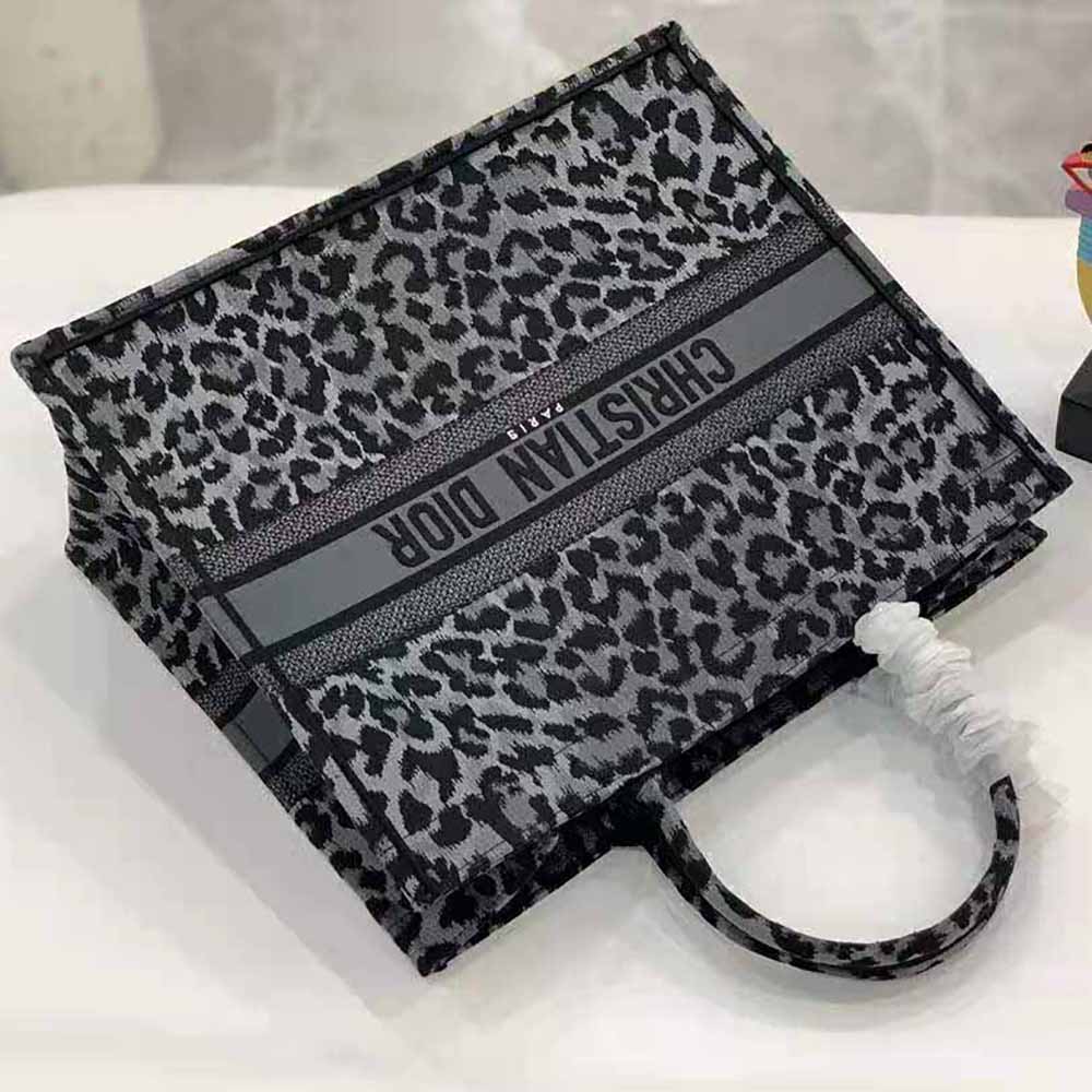 TÚI Dior Women Book Tote Gray Mizza Embroidery