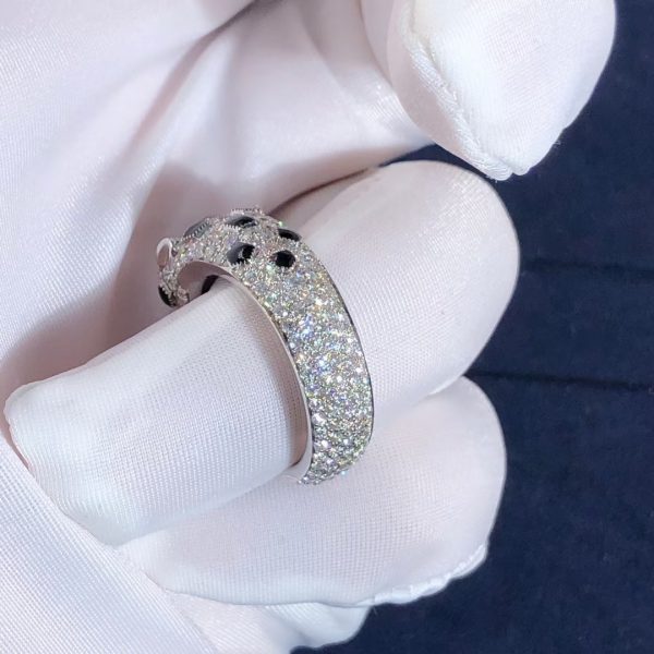 Nhẫn Cartier Panthère de Cartier Kim cương Ngọc lục bảo Mã não vàng trắng 18K