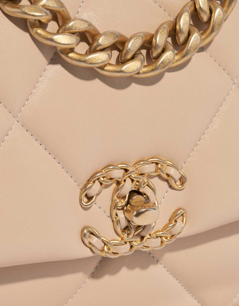 TÚI Chanel 19 Flap Bag Lamb Beige da cừu