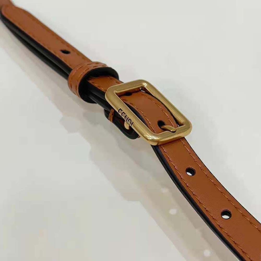 TÚI FENDI Women C’mon Mini Brown Leather Bag