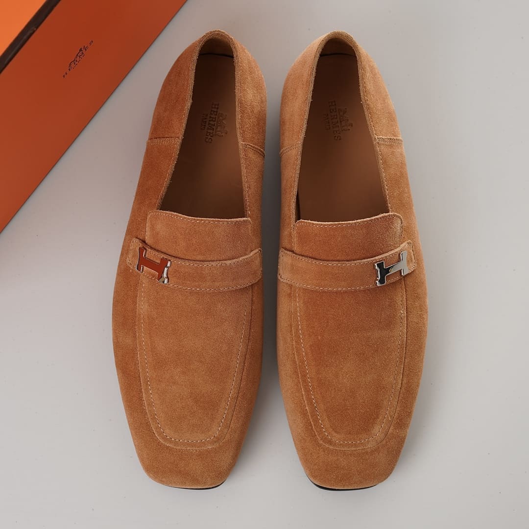 GIÀY HERMES GIOVANNI LOAFER SUEDE BROWN AAA