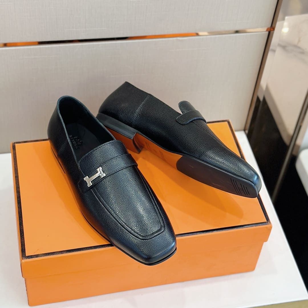 GIÀY HERMES GIOVANNI LOAFER BLACK AAA