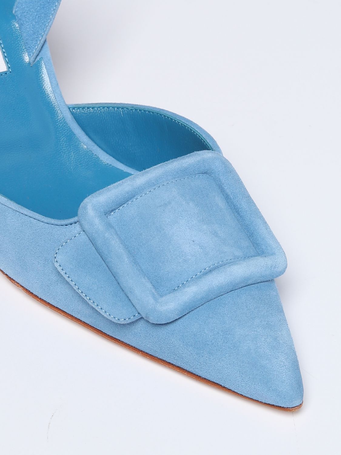 GIÀY MANOLO BLAHNIK Blue suede high heel shoes