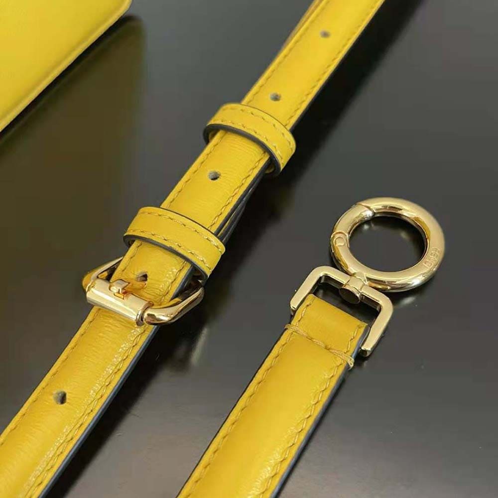 TÚI Fendi Women Peekaboo ISeeU Petite Yellow Padded Nappa Leather Bag