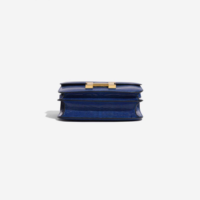 TÚI Hermès Constance 18 Salvator Lizard Blue Sapphire Gold Buckle khóa vàng da thằn lằn