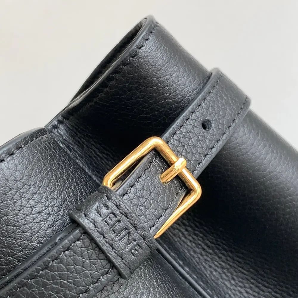 TÚI CELINE Medium Cabas Anaïs Cuir Triomphe bằng da bê hạt - đen